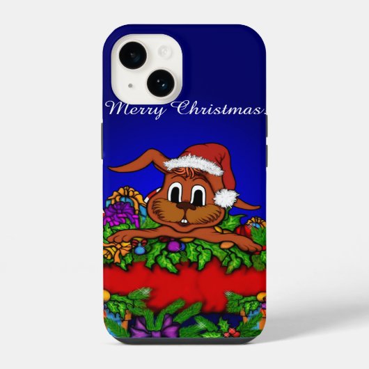 Coque Pour iPhone 14 Lapin de Noël (Verso)