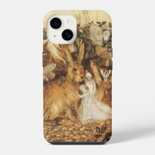 Coque Pour iPhone 14 Lapin parmi les fées, Contes de fées vintage