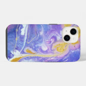 Coque Pour iPhone 14 Lavande et or Fluid Abstrait (Verso Horizontal)