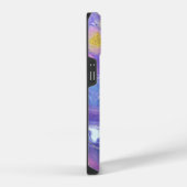 Coque Pour iPhone 14 Lavande et or Fluid Abstrait (Côté droit)