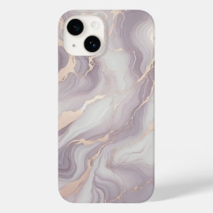 Coque Pour iPhone 14 Lavender Marble iPhone 14 Coque avec Veines Argent