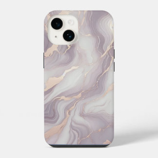 Coque Pour iPhone 14 Lavender Marble iPhone 14 Coque avec Veines Argent