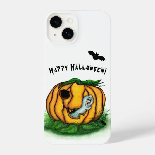 Coque Pour iPhone 14 Le fantôme d'Halloween, chauve-souris, fantôme et  (Verso)