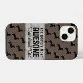Coque Pour iPhone 14 Le monde le plus merveilleux Dachshund Papa Cadeau (Verso Horizontal)