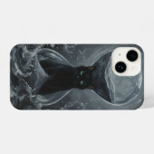 Coque Pour iPhone 14 Le sablier éternel : Le chat noir du temps (Verso Horizontal)