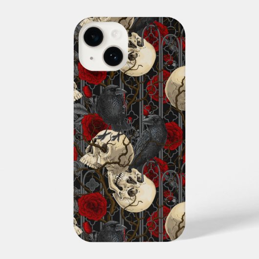 Coque Pour iPhone 14 Le secret de Raven. Illustration gothique sombre e (Verso)