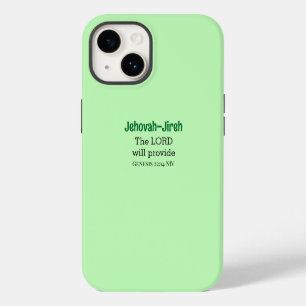 Coque Pour iPhone 14 Le Seigneur Fournira La Bible Verse Vert Lumière