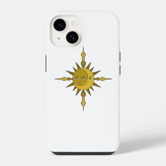 Coque Pour iPhone 14 Le soleil et la lune (Verso)