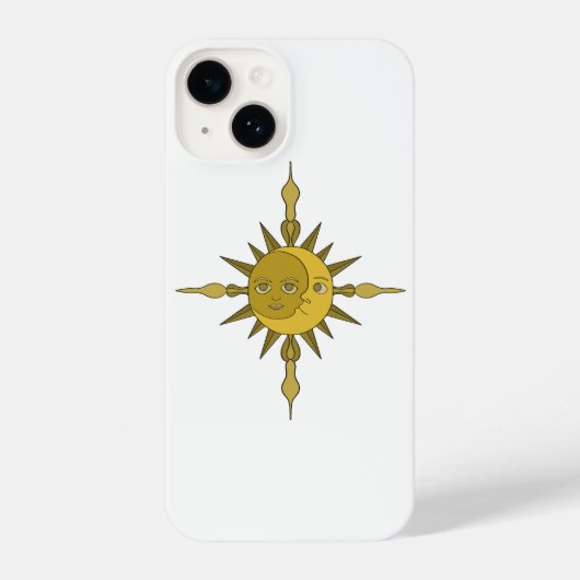Coque Pour iPhone 14 Le soleil et la lune (Verso)