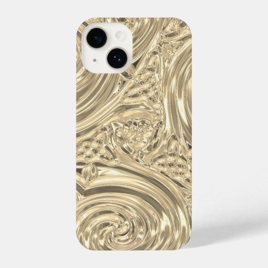 Coque Pour iPhone 14 L'élégance or victorienne Art nouveau gaufrée look (Verso)