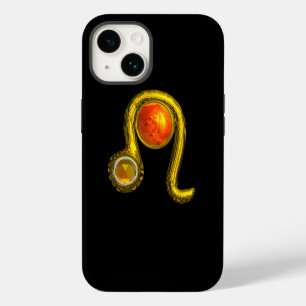 Coque Pour iPhone 14 LÉO, Topaze jaune et Or