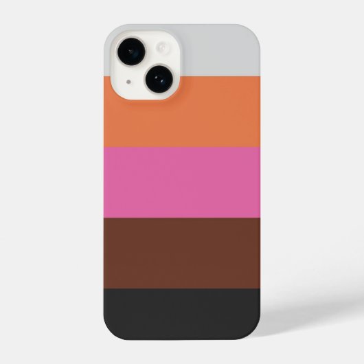 Coque Pour iPhone 14 Les années 70 couleur minimaliste bandes rétro Vin (Verso)