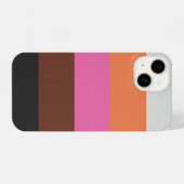 Coque Pour iPhone 14 Les années 70 couleur minimaliste bandes rétro Vin (Verso Horizontal)