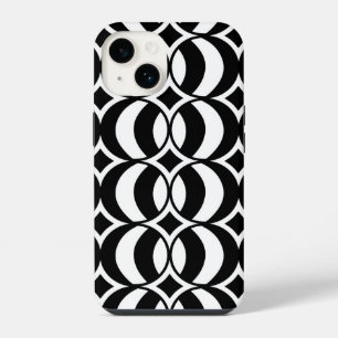 Coque Pour iPhone 14 Les années 70 géométrique Retro Globe Motif noir e