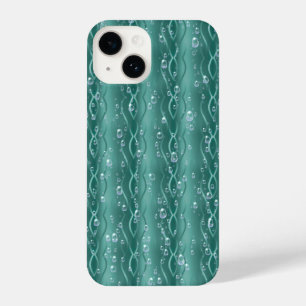 Coque Pour iPhone 14 Les gouttes de pluie sur le métal vert