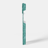 Coque Pour iPhone 14 Les gouttes de pluie sur le métal vert (Côté gauche)