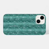 Coque Pour iPhone 14 Les gouttes de pluie sur le métal vert (Verso Horizontal)