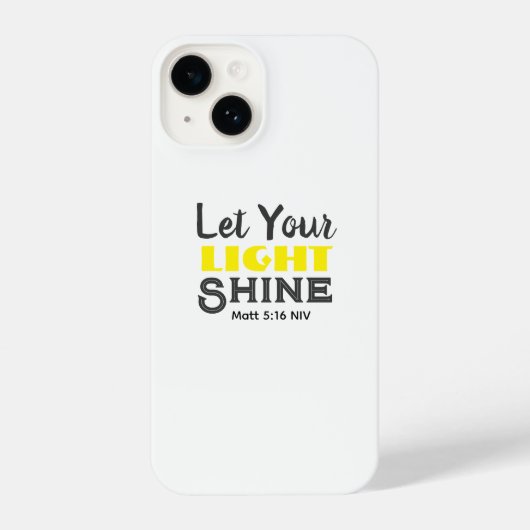 Coque Pour iPhone 14 Let Your Light Shine Bible Verse Yellow Cute (Verso)