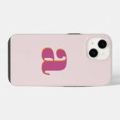 Coque Pour iPhone 14 Lettre initiale Monogramme Simple Rose moderne (Verso Horizontal)