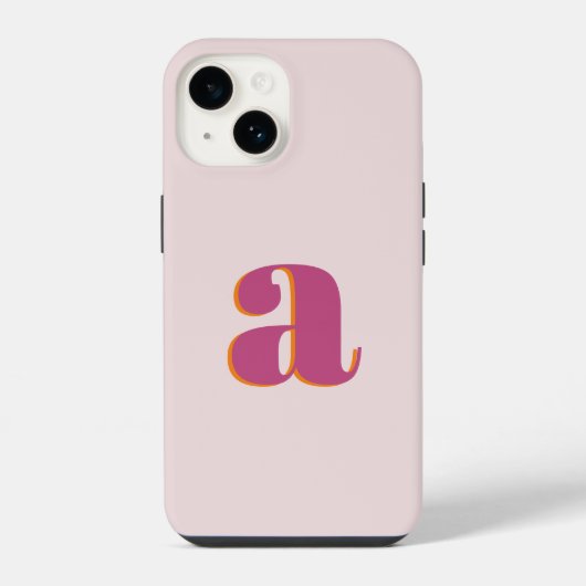 Coque Pour iPhone 14 Lettre initiale Monogramme Simple Rose moderne (Verso)