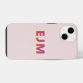 Coque Pour iPhone 14 Lettre Initiale Monogramme Simple Rose Pâle Modern (Verso Horizontal)