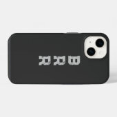 Coque Pour iPhone 14 Lettres grises du logo BRR (Verso Horizontal)