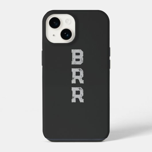 Coque Pour iPhone 14 Lettres grises du logo BRR (Verso)
