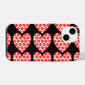 Coque Pour iPhone 14 Lèvres qui s'embrassent coeurs (Verso Horizontal)