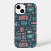 Coque Pour iPhone 14 L'explosion du passé : la technologie des années 8 (Verso)