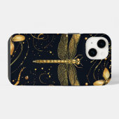 Coque Pour iPhone 14 Libellule dorée (Verso Horizontal)