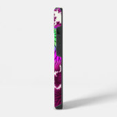 Coque Pour iPhone 14 Libellule Magenta (Côté gauche)