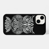 Coque Pour iPhone 14 Ligne d'art graphique moderne Dessin Chouette Oise (Verso Horizontal)