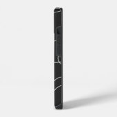 Coque Pour iPhone 14 Lignes blanches sur fond noir  (Côté gauche)