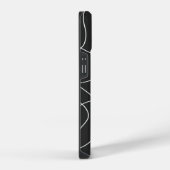Coque Pour iPhone 14 Lignes blanches sur fond noir  (Côté droit)