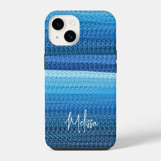 Coque Pour iPhone 14 Lignes bleues (Verso)
