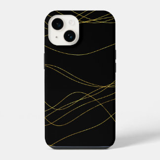 Coque Pour iPhone 14 Lignes dorées Classy