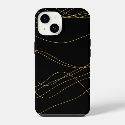 Coque Pour iPhone 14 Lignes dorées Classy (Verso)