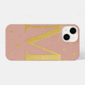 Coque Pour iPhone 14 ✨ Lilac Phone Case with Big M & Yellow Stars – Cut (Verso Horizontal)