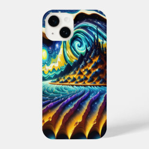 Coque Pour iPhone 14 L'illusion du ciel montagnard trippy générée