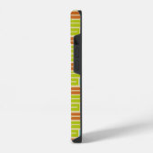 Coque Pour iPhone 14 Lime Green, Cinnamon Brown, Rectangles Turquoise (Côté gauche)