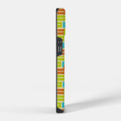 Coque Pour iPhone 14 Lime Green, Cinnamon Brown, Rectangles Turquoise (Côté droit)