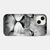 Coque Pour iPhone 14 Lion Noir & Blanc (Verso Horizontal)