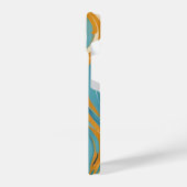 Coque Pour iPhone 14 Liquid Swirl Ochre Blue Trippy Pattern (Côté gauche)