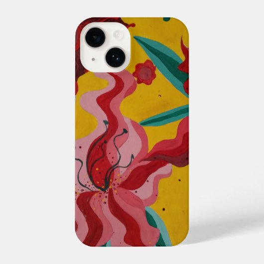 Coque Pour iPhone 14 lis, fleurs, abstraction, abstraction, abstraction (Verso)