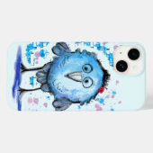 Coque Pour iPhone 14 Little Blue Bird Funny coque iphone (Verso (horizontal))