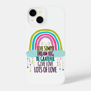 Coque Pour iPhone 14 Live Simply Dream Big Be Grateful Give Love