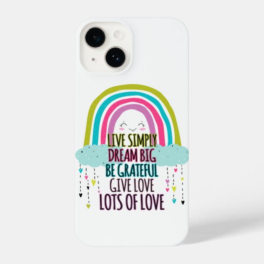 Coque Pour iPhone 14 Live Simply Dream Big Be Grateful Give Love (Verso)