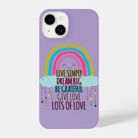 Coque Pour iPhone 14 Live Simply Dream Big Be Grateful Give Love (Verso)