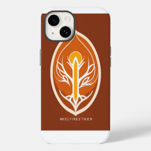Coque Pour iPhone 14 Logo de Bien-être Minimaliste - Conception Vectori