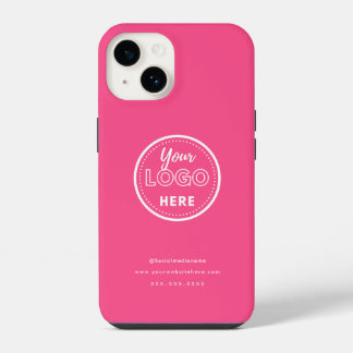 Coque Pour iPhone 14 Logo minimaliste de marque professionnelle rose ch
